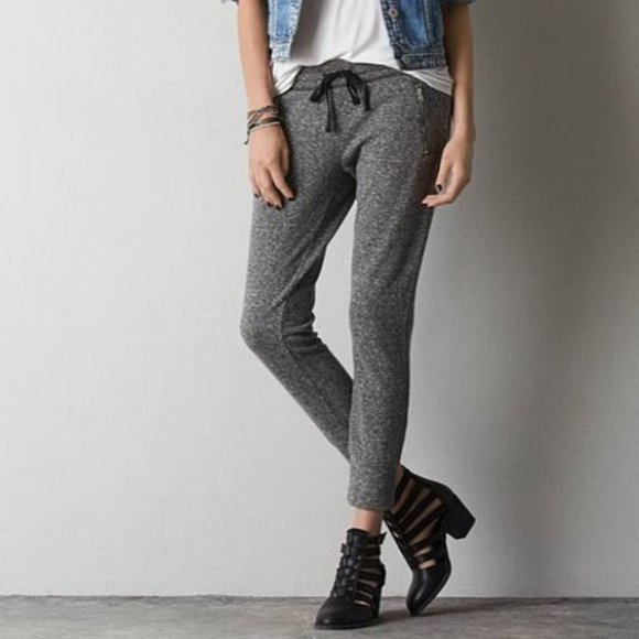 American Eagle Outfitters Pants - American Eagle Heather Gray Zip Pocket Jogger Pant